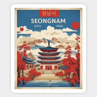 Seongnam South Korea Travel Tourism Retro Vintage Magnet
